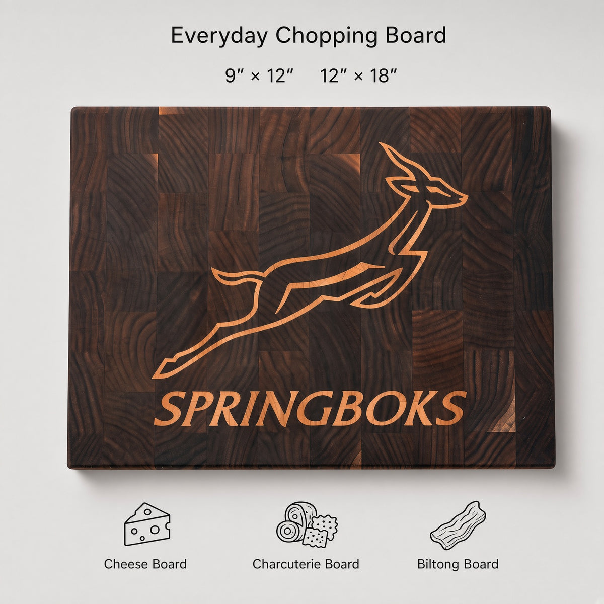 Cutting Board - Springboks (Walnut Base)