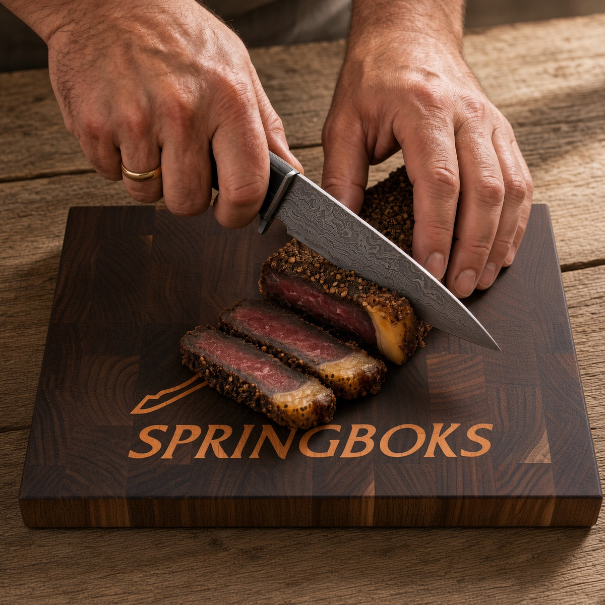 Cutting Board - Springboks (Walnut Base)