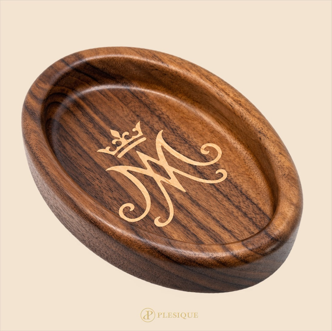 Rosary Tray - Auspice Maria (Walnut with Maple Inlay)