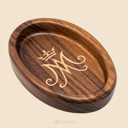 Rosary Tray - Auspice Maria (Walnut with Maple Inlay)