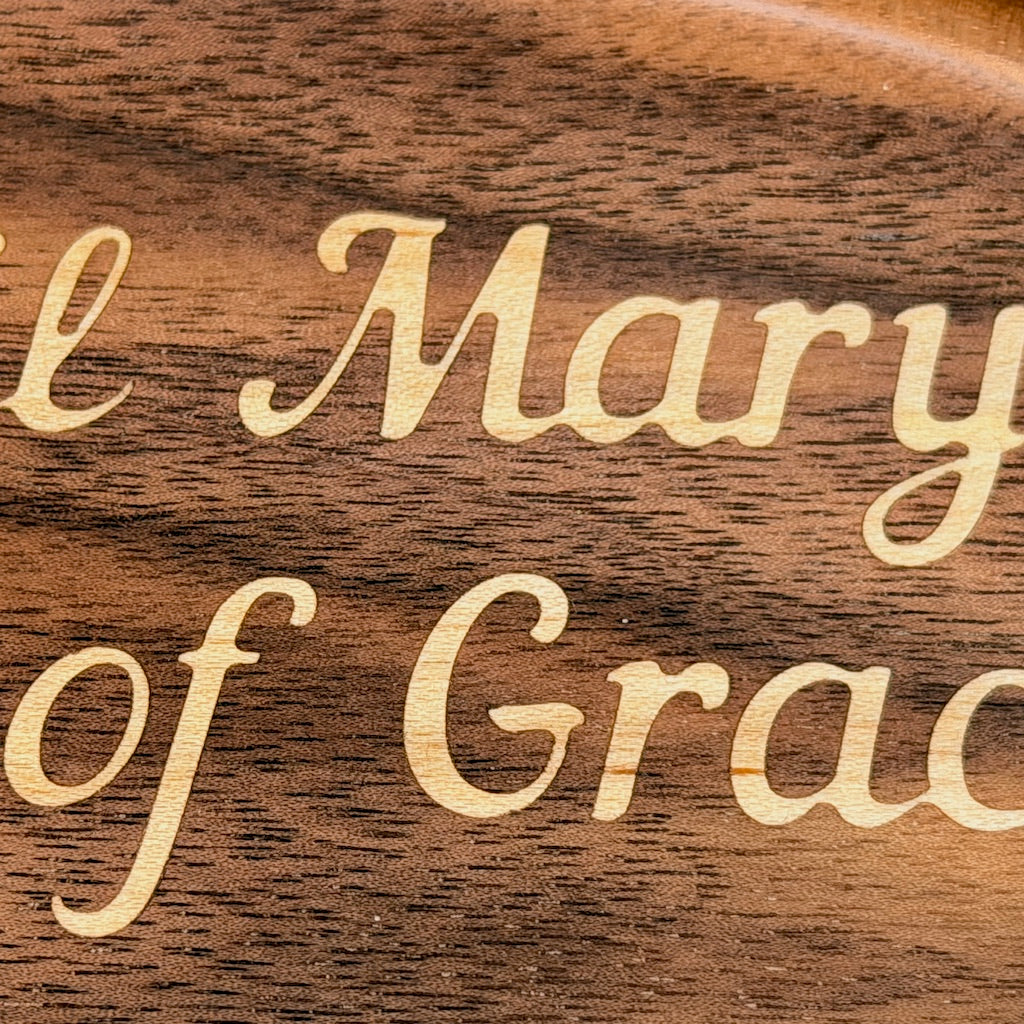 Rosary Tray - Hail Mary (Walnut with Maple Inlay)