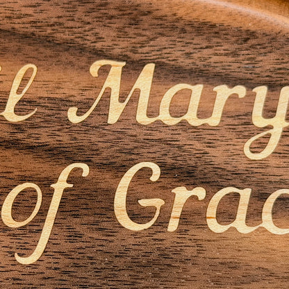 Rosary Tray - Hail Mary (Walnut with Maple Inlay)