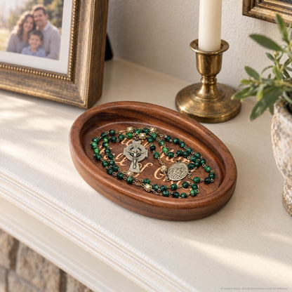 Rosary Tray - Hail Mary (Walnut with Maple Inlay)