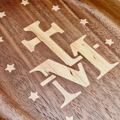 Rosary Tray - Marian Cross (Walnut with Maple Inlay)